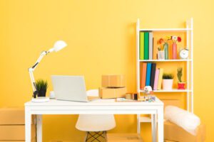influenta culorii galbene in amenajarea biroului de acasa